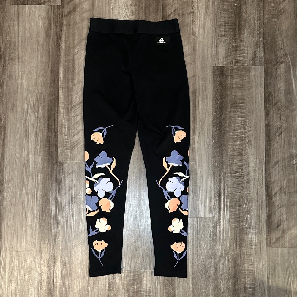 Adidas Floral Athletic Tights - Small